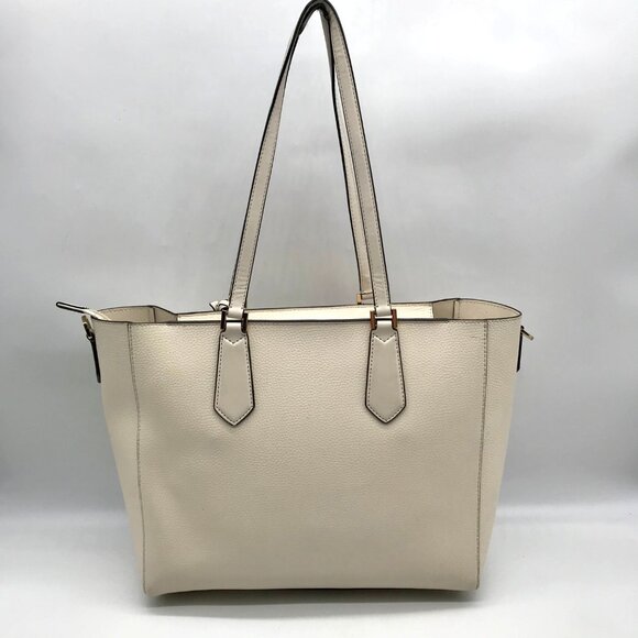 Michael Kors White Pebbled Leather Large Top Zip Tote Bag - Picture 2 of 10